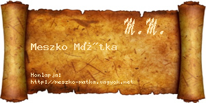 Meszko Mátka névjegykártya